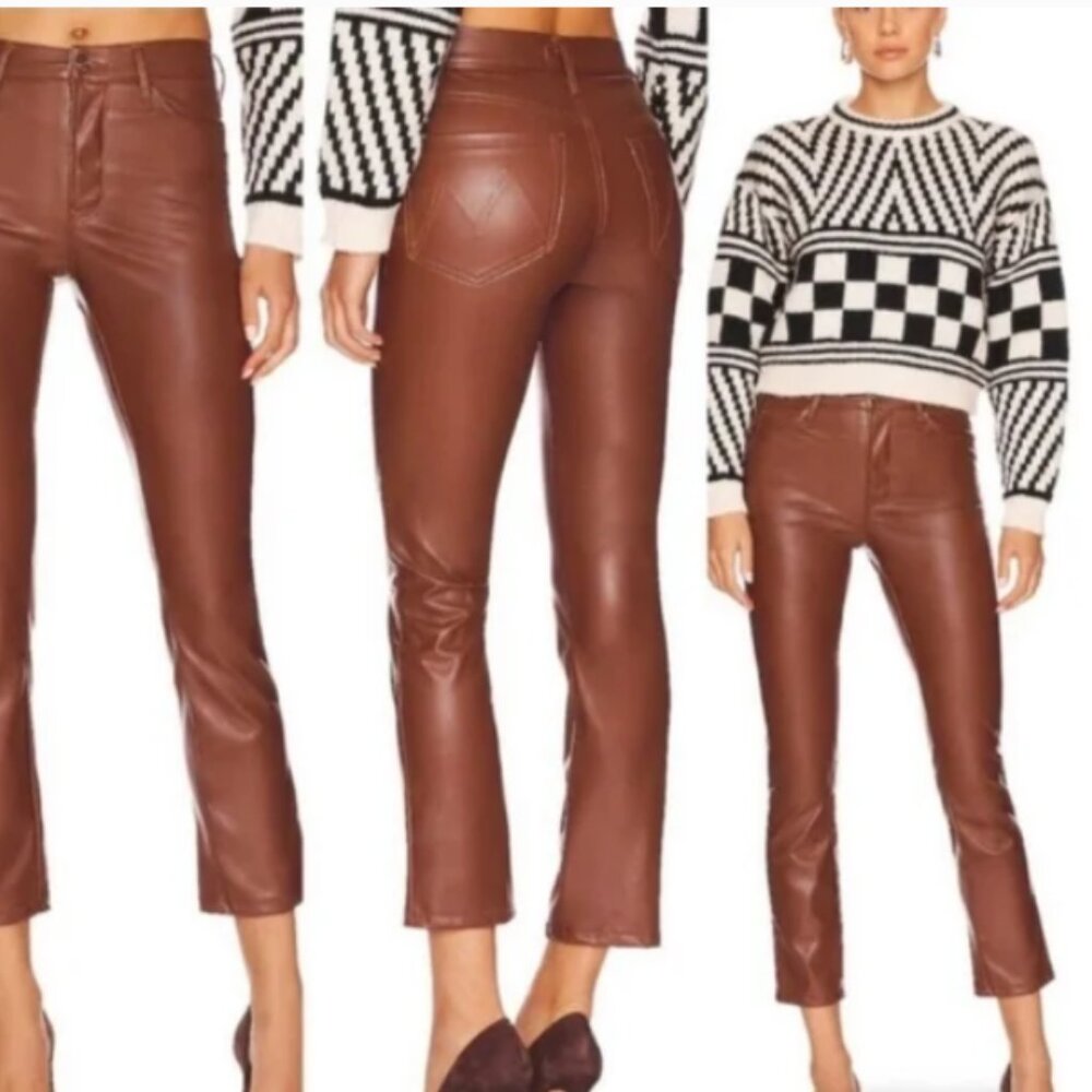 MOTHER Friar Brown Mid Rise Dazzler Ankle Pants Size 26